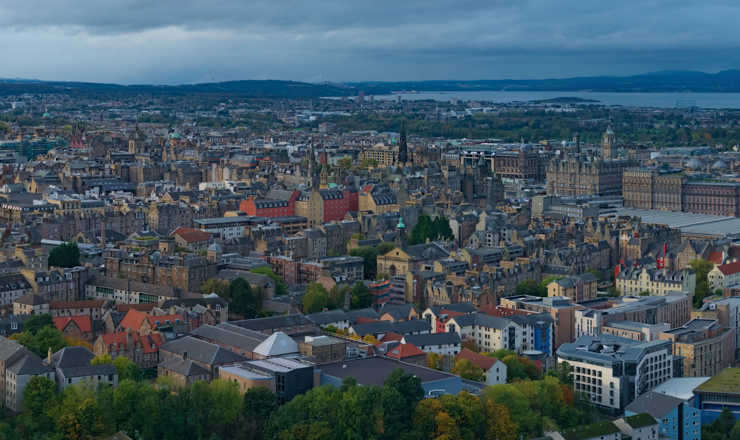 A panorama of Edinburgh from Salisbury Crags